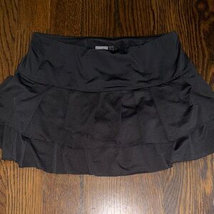 **Lucky in Love Black Mini Athletic Skirt**